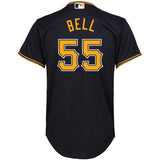Josh Bell #55 Pittsburgh Pirates Youth Black Alternate Replica Player Jersey