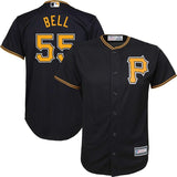 Josh Bell #55 Pittsburgh Pirates Youth Black Alternate Replica Player Jersey