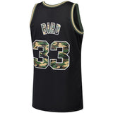 Larry Bird #33 Boston Celtics Black Straight Fire Camo Mens Swingman Jersey