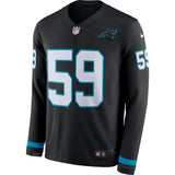 Luke Kuechly Carolina Panthers Black Therma Long Sleeve Jersey