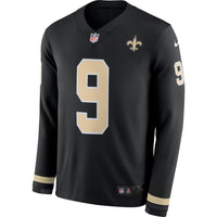 Drew Brees New Orleans Saints Black Therma Long Sleeve Jersey