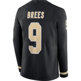 Drew Brees New Orleans Saints Black Therma Long Sleeve Jersey