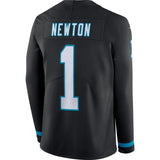 Cam Newton Carolina Panthers Black Therma Long Sleeve Jersey