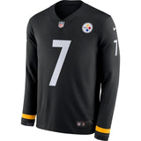 Ben Roethlisberger Pittsburgh Steelers Black Therma Long Sleeve Jersey