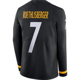 Ben Roethlisberger Pittsburgh Steelers Black Therma Long Sleeve Jersey