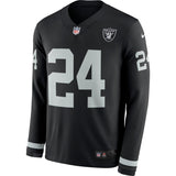 Marshawn Lynch Oakland Raiders Black Therma Long Sleeve Jersey