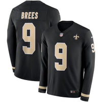 Drew Brees New Orleans Saints Black Therma Long Sleeve Jersey
