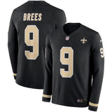 Drew Brees New Orleans Saints Black Therma Long Sleeve Jersey