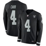 Derek Carr Oakland Raiders Black Therma Long Sleeve Jersey