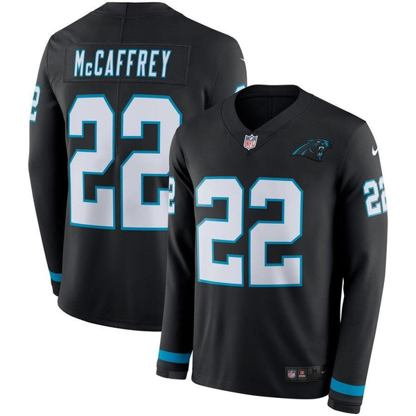 Christian McCaffrey Carolina Panthers Black Therma Long Sleeve Jersey