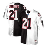 Deion Sanders #21 Atlanta Falcons Black/White Retired 1992 Player Split Replica Jersey