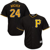 Chris Archer #24 Pittsburgh Pirates Black Alternate Official Cool Base Player Jersey