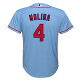 Yadier Molina #4 St. Louis Cardinals Youth Horizon Blue Alternate Cool Base Player Jersey