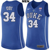 Sean Obi  #34 Duke Blue Devils Stitched Mens College Basketball Jersey