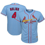Yadier Molina #4 St. Louis Cardinals Youth Horizon Blue Alternate Cool Base Player Jersey