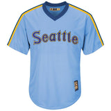 Seattle Mariners Youth Light Blue Cooperstown Collection Cool Base Replica Team Jersey