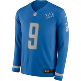 Matthew Stafford Detroit Lions Blue Therma Long Sleeve Jersey