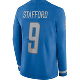 Matthew Stafford Detroit Lions Blue Therma Long Sleeve Jersey