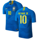 Neymar Santos #10 Brazil National Team Blue 2018 Away Replica Stadium Player Jersey