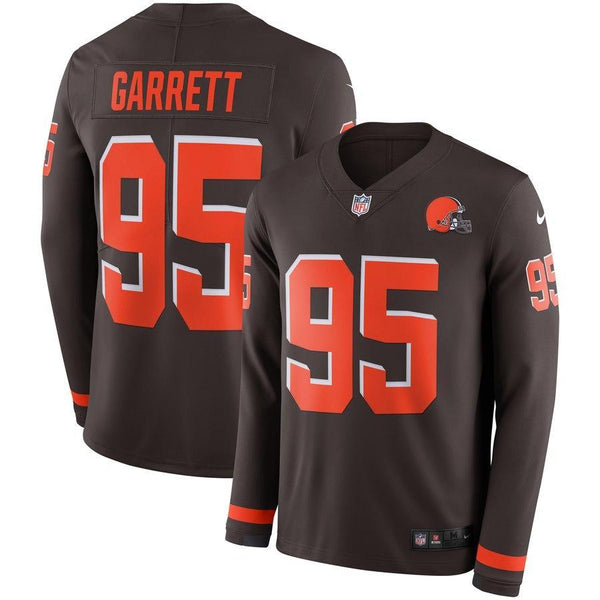 Myles Garrett Cleveland Browns Brown Therma Long Sleeve Jersey