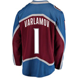 Semyon Varlamov #1 Colorado Avalanche Burgundy Breakaway Player Jersey