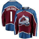 Semyon Varlamov #1 Colorado Avalanche Burgundy Breakaway Player Jersey