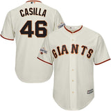 Santiago Casilla #46 San Francisco Giants Cream Cool Base Jersey