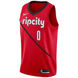 Damian Lillard #0 Portland Trail Blazers Red 2018/19 Mens Swingman Jersey