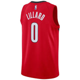 Damian Lillard #0 Portland Trail Blazers Red 2018/19 Mens Swingman Jersey