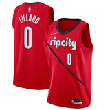 Damian Lillard #0 Portland Trail Blazers Red 2018/19 Mens Swingman Jersey