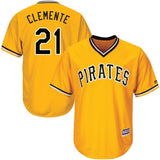 Roberto Clemente #21 Pittsburgh Pirates Youth Gold Alternate Official Cool Base Player Jersey