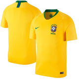 Brazil National Team Gold/Green 2018 Home Replica Stadium Blank Jersey