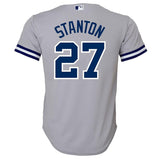 Giancarlo Stanton #27 New York Yankees Youth Gray Road Official Team Cool Base Player Jersey