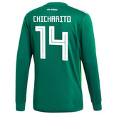 Javier Hernandez #14 Mexico National Team Green 2018 Home Replica Long Sleeve Jersey
