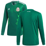 Mexico National Team Green 2018 Home Replica Blank Long Sleeve Jersey