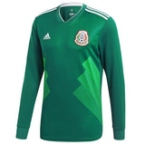 Mexico National Team Green 2018 Home Replica Blank Long Sleeve Jersey