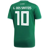 Giovani dos Santos #10 Mexico National Team Green 2018 Home Replica Jersey