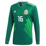 Hector Herrera #16 Mexico National Team Green 2018 Home Replica Long Sleeve Jersey