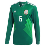 Jonathan dos Santos #6 Mexico National Team Green 2018 Home Replica Long Sleeve Jersey