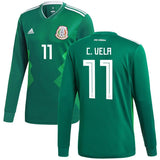 Carlos Vela #11 Mexico National Team Green 2018 Home Replica Long Sleeve Jersey