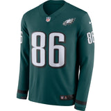 Zach Ertz Philadelphia Eagles Green Therma Long Sleeve Jersey