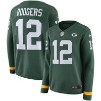 Rodgers Green Bay Packers Women's Green Therma Long Sleeve Jersey