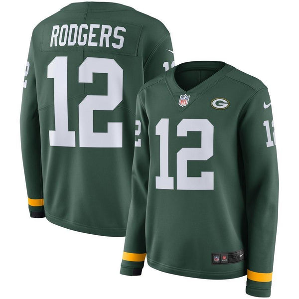 Rodgers Green Bay Packers Women's Green Therma Long Sleeve Jersey