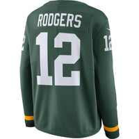 Rodgers Green Bay Packers Women's Green Therma Long Sleeve Jersey