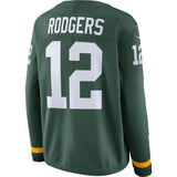 Rodgers Green Bay Packers Women's Green Therma Long Sleeve Jersey