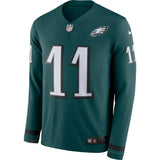 Carson Wentz Philadelphia Eagles Green Therma Long Sleeve Jersey