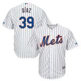 Edwin Diaz #39 New York Mets White/Royal Home Cool Base Player Jersey