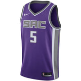 De'Aaron Fox #5 Sacramento Kings Purple Mens Swingman Jersey - Icon Edition