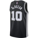 DeMar DeRozan #10 San Antonio Spurs Black Mens Swingman Jersey - Icon Edition