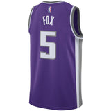 De'Aaron Fox #5 Sacramento Kings Purple Mens Swingman Jersey - Icon Edition